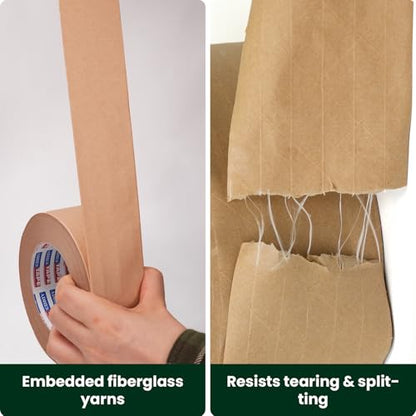 ADHES Fiberglass Reinforced Kraft Paper Tape, 2 Inch x 55 Yards
