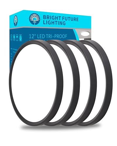 4pack 12 Inch Flush Mount Ceiling Light, 24w Led Ceiling Light, 3000k/4000k/6000k Selectable 2520lm Ceiling Lights, Super Slim Led Light Fixture for Bedroom Kitchen Living Dining Room Office (Black) - color: Black, size: Standard-12Inch-4Pack
