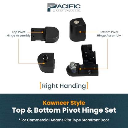 Pacific Doorware Kawneer Style Pivot Hinge Set - Right, Bronze - color: Duronotic Bronze, size: Right Hand