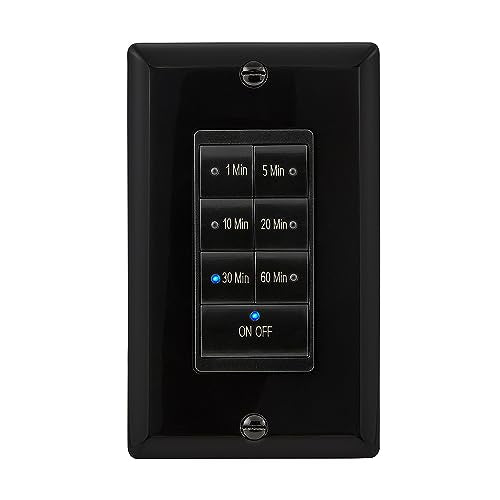 Maxxima 1875 Watt 7 Button Countdown Timer Switch, Max 60 Min Delay, Black