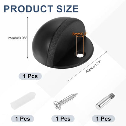 uxcell Low Dome Floor Door Stop, 45mm Dia. Stainless Steel Door Stopper - color: Black