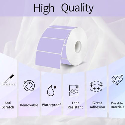 STARLIBOO 3x2 inch Direct Thermal Label Stickers for Barcode, Address, Compatible with Rollo Label Printer & Zebra Desktop Printers (Purple) - color: Purple, size: 2*3 inch/1 roll