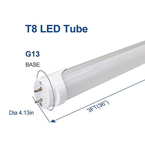 LightingWill LED T8 Light Tube 3FT, Warm White 3000K-3500K, Dual-End Powered Ballast Bypass, 2000 Lumens 15W (32W Fluorescent Equivalent), Frosted Cover, AC85-265V Lighting Tube Fixtures, 4 Pack - color: Warm White, size: 3FT-4 Pack