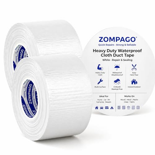 ZOMPAGO Weather Stripping Tape Door Window Seal 1.8 in x 66 FT,White - size: 2 Roll, 1.8 in x 33 FT, White