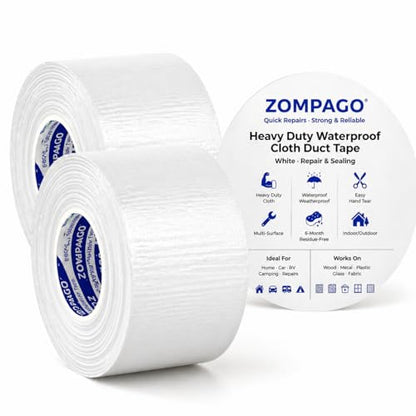 ZOMPAGO Weather Stripping Tape Door Window Seal 1.8 in x 66 FT,White - size: 2 Roll, 1.8 in x 33 FT, White