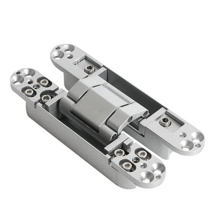 4-Pack 6 inch Hidden Door Hinges Heavy Duty Silver, Invisible Concealed Hinges Zinc Alloy 6''x 2.5''x1Inch, 180 Degree Swing Hinge, 3 Way Adjustable Hinge with Pins and Screws - color: Silver, size: 6 Inch