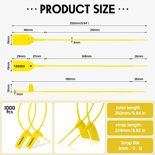 1000 Pcs Plastic Tamper Seals Fire Extinguisher Tags, Yellow - color: Yellow, size: 250 month