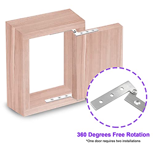 4Pcs 2.5 Inch 360 Degree Rotatable Door Pivot Hinges, Stainless Steel Hinge Door Pivot Hinge with Screws, for Windows Door Cabinet Cupboard - size: 2.5Inch