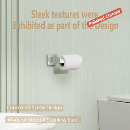 KOKOSIRI Toilet Paper Holder Chrome Toilet Roll Holder for Bathroom Kitchen Washroom T-304 Polished Stainless Steel Wall Mounted, 2 Pack, B2003CH-P2 - color: Polished Chrome, size: Without Shelf(2 Pack)