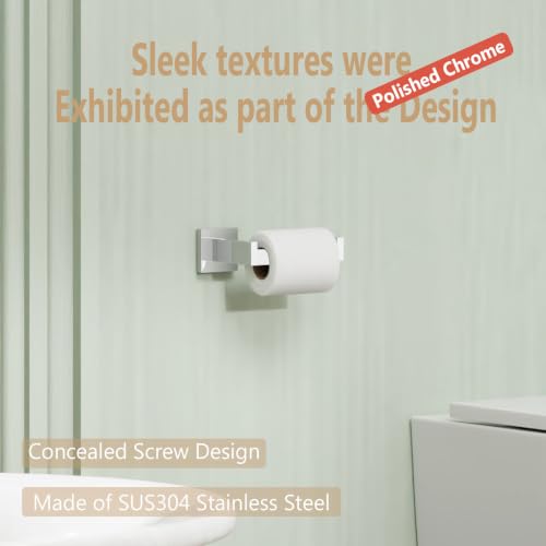 KOKOSIRI Toilet Paper Holder Chrome Toilet Roll Holder for Bathroom Kitchen Washroom T-304 Polished Stainless Steel Wall Mounted, 2 Pack, B2003CH-P2 - color: Polished Chrome, size: Without Shelf(2 Pack)