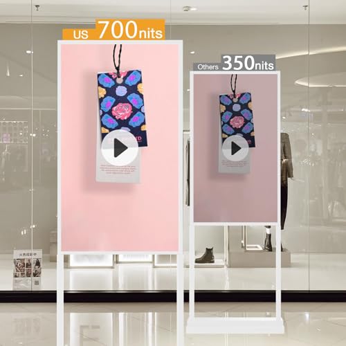 55" Digital Signage Kiosk Touchscreen, 700 Nits Indoor Display - size: Touch 55 inch