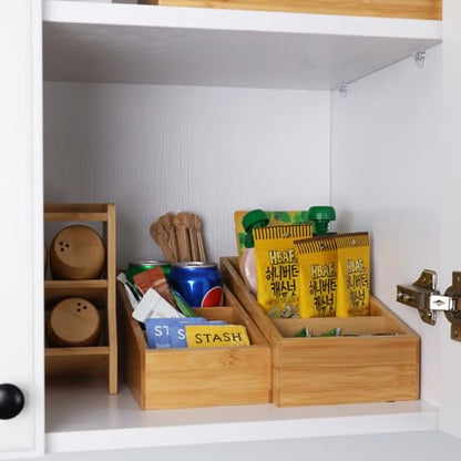 HTB 4-Section Snack Organizer with Removable Dividers for Kitchen 2 Pack