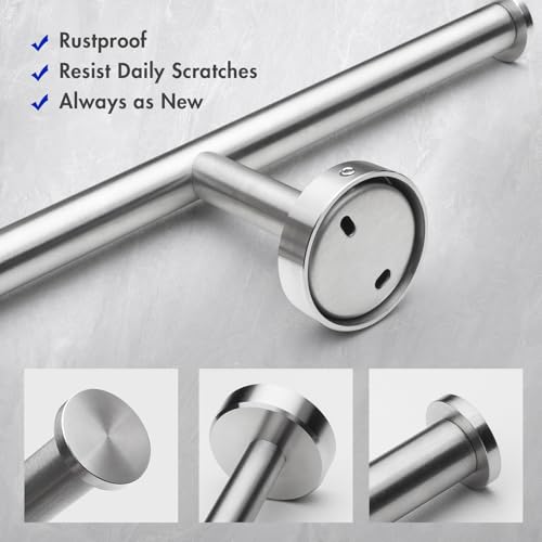 Gorlary 2 Pack Double Roll Toilet Paper Holder Wall Mount, Silver - color: Silver-2pack