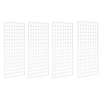 Gridwall Panels, Heavy Duty Grid Panel for Retail Display Wall, 2' Width x 4' Height, White, 4 Pack - color: White, size: 2'x4'(4 Pack)