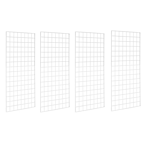Gridwall Panels, Heavy Duty Grid Panel for Retail Display Wall, 2' Width x 4' Height, White, 4 Pack - color: White, size: 2'x4'(4 Pack)
