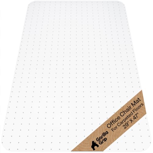 GORILLA GRIP Office Chair Mat for Carpet Floors, Heavy Duty, 29x47 Clear - size: 29"x47", style: Carpet Floor
