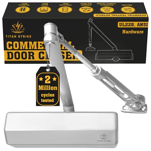 TS8000 Commercial Door Closer, Hold-Open Arm (Silver) - color: SILVER HOLD OPEN
