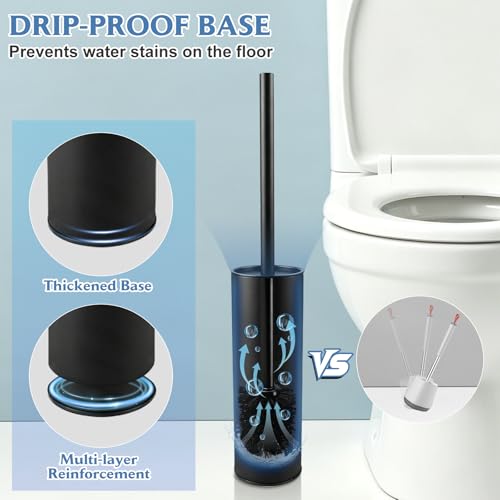 Toilet Bowl Brush and Holder for Bathroom 304 Stainless Steel Toilet Brush