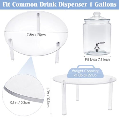 Tfwadmx 3 Pcs Drink Dispenser Stand, Beverage Dispensers Stand Acrylic Holder for Beverage Dispenser Drink Dispenser Stand Only Fit Max 7.8 Inch Diameter of Glass Drink Dispenser, Water Jugs - size: 3 PCS