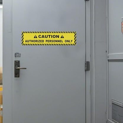 5 Pack Caution Authorized Personnel Only Floor Stickers 24 × 6 Inch