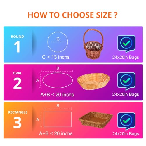 CANWUPON Shrink Wrap Bags for Gift Baskets, Clear PVC Heat Shrink Bags Cellophane Wrap for Packaging,Gift Wrapping (20 * 24 12pack) - color: 20x24 Inch 12Pcs