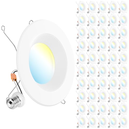 Sunco 50 Pack 6 Inch Retrofit LED Recessed Lights, 5CCT, 13W=100W Dimmable - size: 6 Inch (50 Pack)