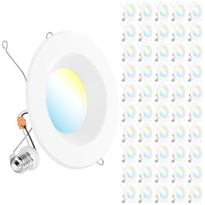 Sunco 50 Pack 6 Inch Retrofit LED Recessed Lights, 5CCT, 13W=100W Dimmable - size: 6 Inch (50 Pack)