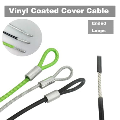 20 inch (50cm) 5mm Stainless Security Cables Tether,Braided Steel Vinyl Coated Safety Strap Luggage Lock,Flexible Wire Lead Chain Leash with Double Loops, Clear 4Pcs - color: Clear, size: 5mm-20in(4pcs)