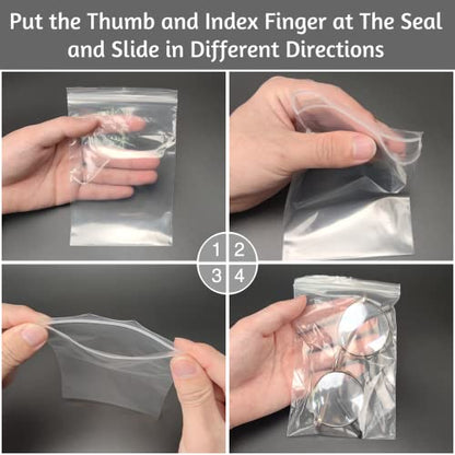 200Pcs 4x6 inch Clear Plastic Zip Bags, 2 Mil Thick - size: 4x6 Inch (Pack of 200)