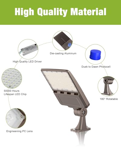YXL LED Parking Lot Light, 200W LED Shoebox Light with Dusk to Dawn Photocell,28000LM 5000K Daylight Arm Mount, IP65 Waterproof, LED Area Light for Parking Lot Sports Stadium - size: 200W Arm 1Pack