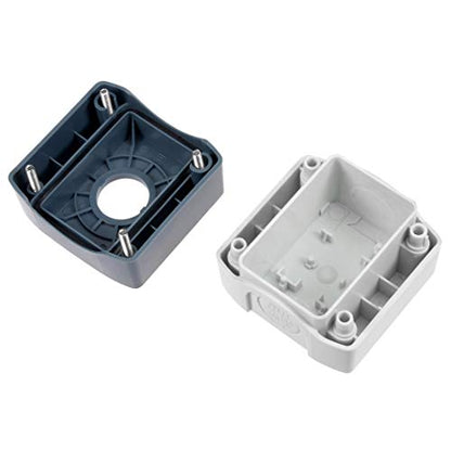 uxcell Push Button Switch Control Station Box 22mm 1 Button Hole Waterproof Gray and White