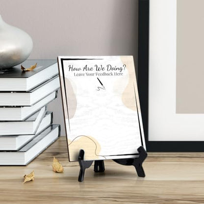 How Are We Doing? Leave Your Feedback Here 6x8 Dry Wipe Table Sign Easy Installation | Restaurant & Bar | Customer Input | No Pen Included - style: How are We Doing?
