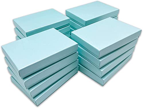 TheDisplayGuys 100 Cardboard Jewelry Gift Boxes with Inserts - Turquoise - color: Pearl Teal, size: 1 Count (Pack of 100)