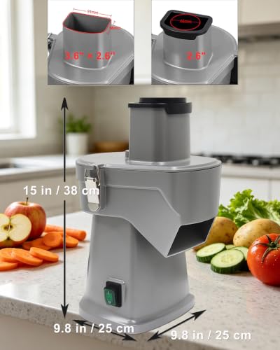 4 in 1 Electric Vegetable Chopper 110V Electric Vegetable Slicer Dicer Shredder & Strip Cutter with Multi Stainless Steels Blades 200W Electric Vegetable Slicer