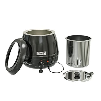 KoolMore Commercial Soup Kettle Warmer with Hinged Lid and Removable Pot Insert for Buffet, Restaurant, Party, Event, and Catering, Large 2.5 Gallon, Electric [Black] (SK-BK-3G) - color: Black