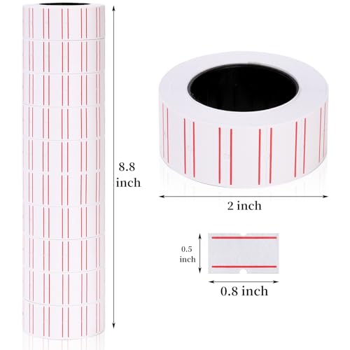 Eorbow 30000 Pcs Price Gun Labels Paper, 60 Rolls Pricemarker Label Stickers Fit Most of Price Tag Machines(Mx-5500, M5500, HG979), Price Sticker for Office Retail Shop Organization Marking, White