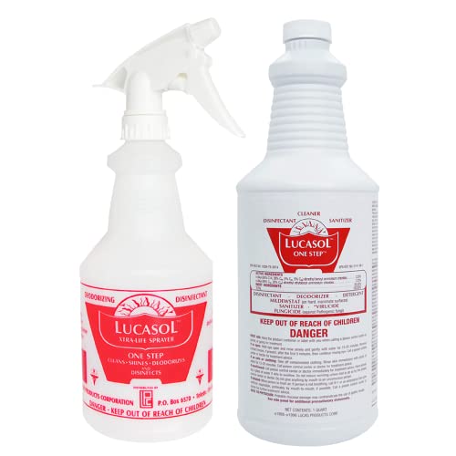 Lucasol One Step Hospital Grade Disinfectant Refillable Spray Bottle - style: 1 Quart+Spray Bottle