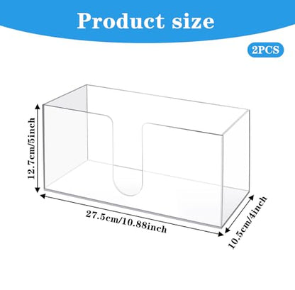 2 Pack 10.8 Inch Clear Acrylic Paper Towel Holder Countertop Napkin Dispenser for Z-fold C-fold MultiFold Trifold Paper Towels, Kitchen Bathroom Restaurant Office Use