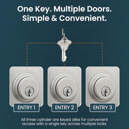 Double Cylinder Locks - Aluminum Silver, Mixed 3 Pack - color: Aluminum Silver, size: 3 Pack, style: Keyed Cylinder