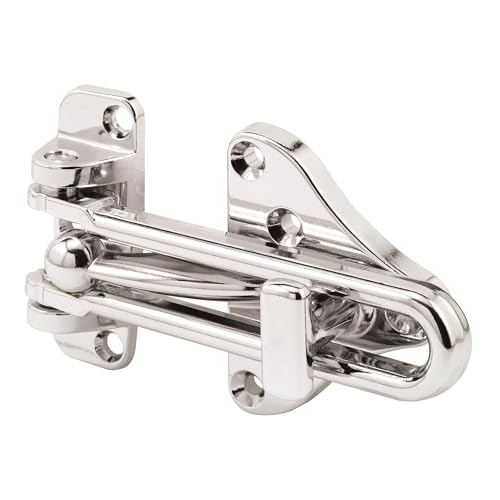 Prime-Line U 11318 Swing Bar Door Guard With High Security Auxiliary Lock, Chrome Finish (Single Pack) - color: Bronze