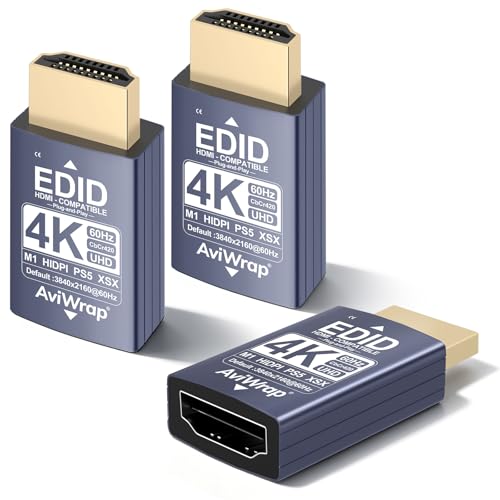 4K 60Hz HDMI EDID Emulator,HDCP Passthrough Adapter,3-Pack - color: 2K/120Hz, size: 3pack
