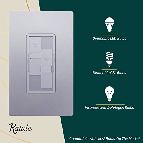 TOPGREENER Dual Load LED Dimmer Switch, Single Pole, Silver, 1 Pack - color: Silver, size: Dual Dimmer Switch
