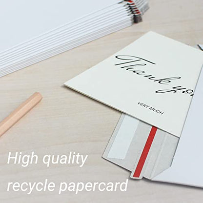zmybcpack 100 Pack 7x9 inch Rigid Mailer Self Seal Photo Document Mailers, Stay Flat White Cardboard Shipping Envelopes White Photography Mailers for CD, Photos, Document - size: 100 Pack 7x9 inch