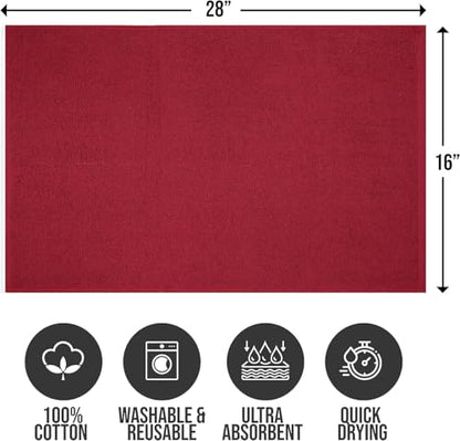 Salon Towels – Pack of 24 (16"x27") 100% Cotton Ring Spun (Not Bleach Proof) Ultra Soft, Highly Absorbent Hand Towels – Bulk for Spa, Gym & Salon (Burgundy) - color: Burgundy