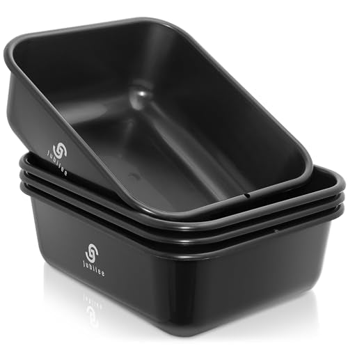 Jubilee 4-Pk Plastic Storage Bin, 11L Black Commercial Busser Utility Tub - color: Black, size: 11 L