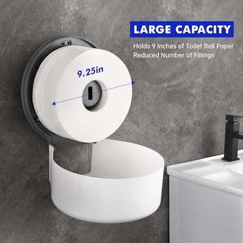 Kordory Wall Mount Toilet Paper Holder, 9" Jumbo Toilet Paper Roll Holder - color: White