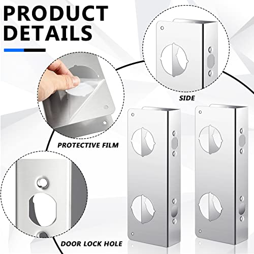Leinuosen Door Reinforcement Plate for 1-3/4" Thick Doors, 4 Pack