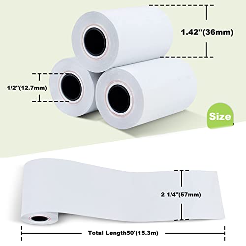 MFLABEL 2 1/4" x 50' Thermal Papers Cash Register POS Receipt Paper Credit Card Paper 5 Rolls - size: 2 1/4" x 50'