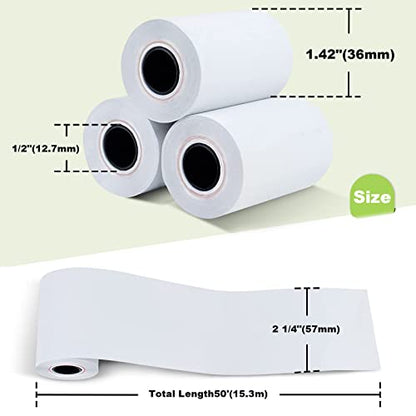 MFLABEL 2 1/4" x 50' Thermal Papers Cash Register POS Receipt Paper Credit Card Paper 5 Rolls - size: 2 1/4" x 50'