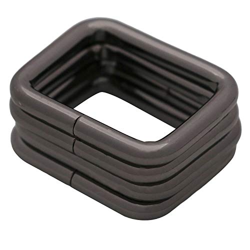 BIKICOCO Metal Rectangle Ring Buckles Square Strap Webbing Belt Rings for Bag Purse Non Welded 3/4 x 5/8 Inch - color: Gunmetal X 50 Pcs